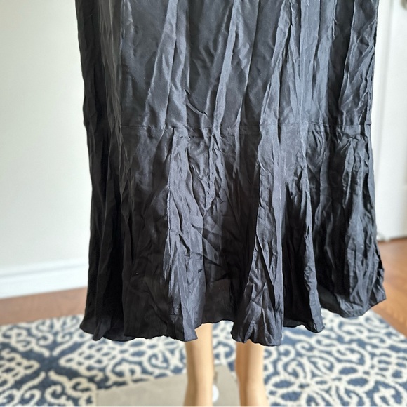 Vintage Esprit Black Pre-wrinkled Slip Silk Dress Chic Unique. No iron required. - Picture 4 of 13